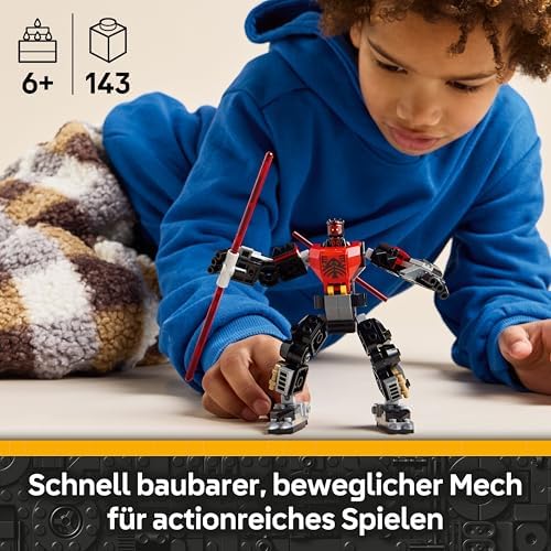 Star Wars 75411 Darth Maul Mech Bauspielzeug - Spiel- und Ausstellungsfigur mit doppelklingigem roten Lichtschwert und Mini-Figur - Geschenk für Jungen ab 6 Jahren und Fans von The Clone Wars — Foto 2 von 7