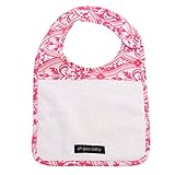 Ah Goo Baby Bib, 100% Cotton Terry Cloth, Wrap Around Collar, Charlston Pattern