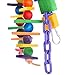 Pure Natural Colorful Wood Parrot Toys, Bvanki18.5 inch L 8.5 inch W Parrot Soft Swing Toy & Rainbow Bridge (Medium).thumb 2
