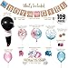 Baby Gender Reveal Party Supplies (109 Pieces) Decorations for Baby Reveal or Baby Shower. Includes: Jumbo Gender Reveal Balloon, Girl or Boy Foil Balloons, Banner, Confetti/Pink & Blue Balloons, It's a boy/girl Stickers, 