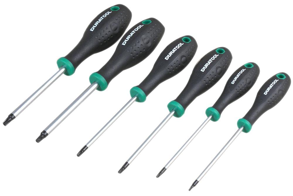 DURATOOL D03443 – T10–T40 Tamperproof Security Torx Screwdriver Set, 6‑Piece