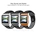 UMTELE Compatible for Fitbit Ionic Band, Two-Toned Perforated Strap Breathable Accessory Wristband with Quick Lock&Release Buckle Replacement for Fitbit Ionic Smart Watch, Large, Black/Grey