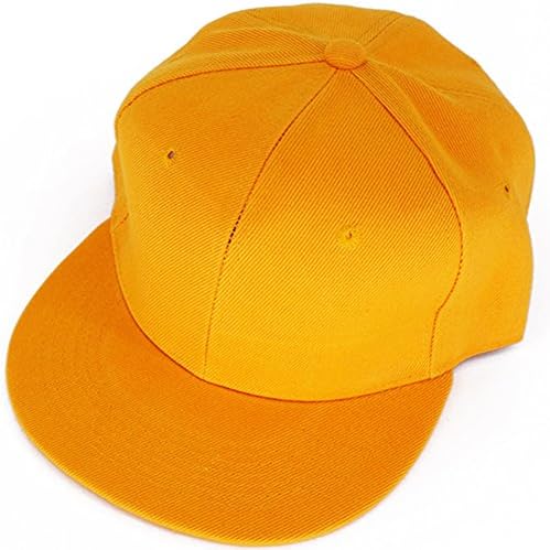 Katherine Plain Snapback Hats Hip-Hop Adjustable Bboy Baseball Cap Yellow
