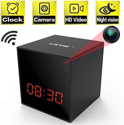 Spy Hidden Nanny Home Wifi Clock Camera, Enhanced Night Vision, Motion Detection, Remote Live Video Recorder, iOS and Android Compatible