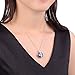 Caperci Silver Cupid's Arrow Heart Blue Sapphire Pendant Necklace for Women, 18