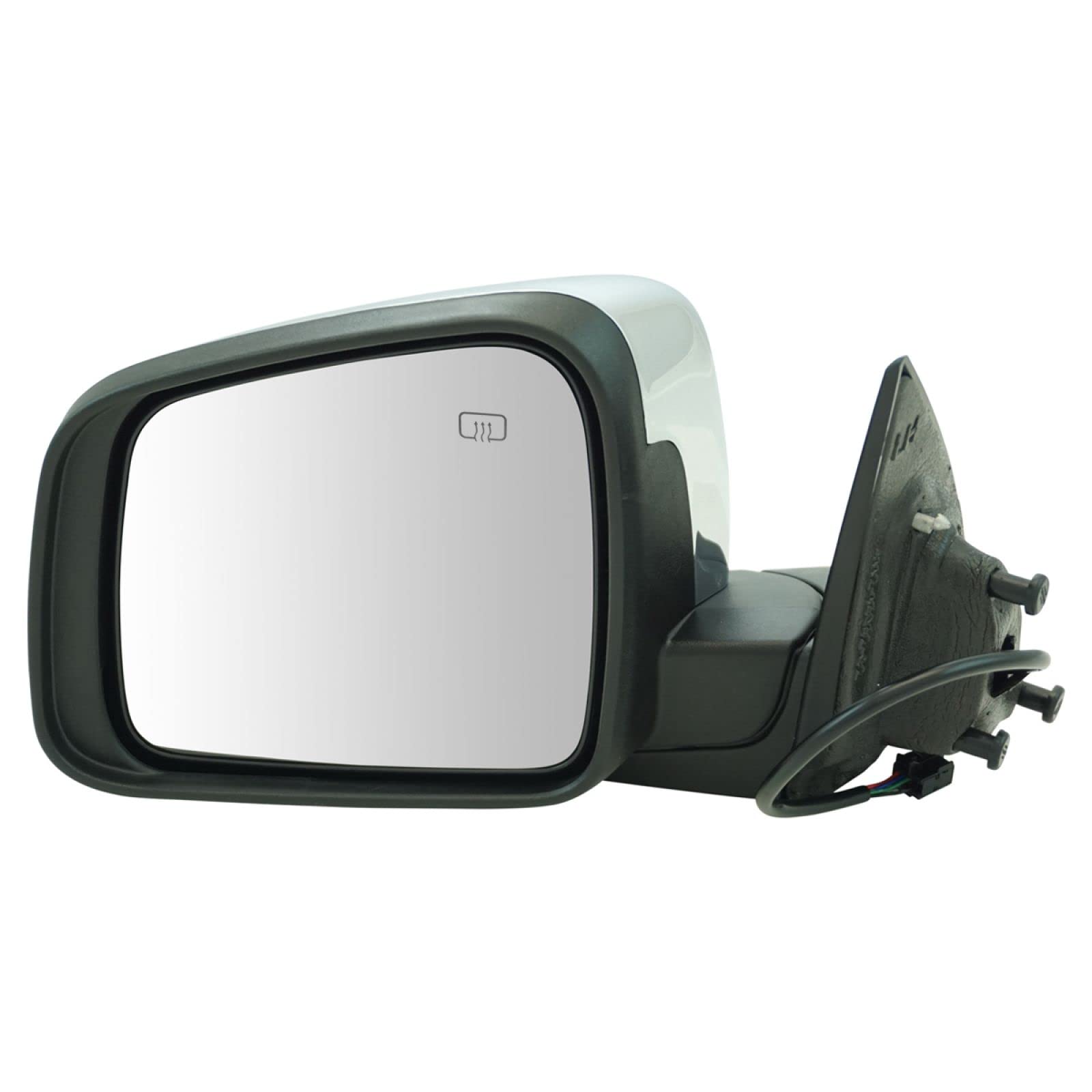 TRQ Driver Side Mirror Assembly Electric Adjustment Heated No Memory Chrome Compatible with 2014-2022 Dodge Durango CH1320388 Image