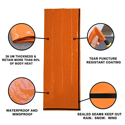 Delmera Emergency Survival Sleeping Bag, Lightweight Waterproof Thermal