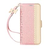 iPhone X case, iPhone X Wallet Case, WWW [ Mirror Series] PU Leather Case Kickstand Flip Case with Card Slots and Mirror for iPhone X Edition Rose Gold