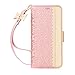 iPhone X case, iPhone X Wallet Case, WWW [ Mirror Series] PU Leather Case Kickstand Flip Case with Card Slots and Mirror for iPhone X Edition Rose Gold