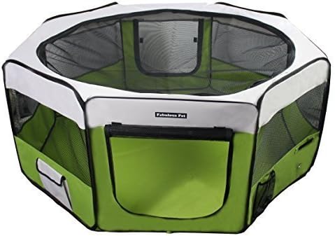 Fabulous Pet Water Resistant Portable Doggie, Dog, Puppy, Cat, Kitten Play Pen, Large Size by Fabulous Pet