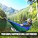 Yes4All Single Lightweight Camping Hammock with Carry Bag – Nylon Parachute Hammock / Lightweight Portable Hammock for Camping, Hiking (Green/Blue)