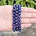 Natural Blue Lapis Lazuli Gemstone Bracelet 7.5 inch Stretchy Chakra Gems Stones Healing Crystal Great Gifts (Unisex) GB8B-20