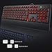 BlueFinger Backlight Gaming Keyboard,USB Wired Light up Keyboard,114 Keys Letters Glowing Keyboard,LED Light Keyboard for Game and Work (Black)