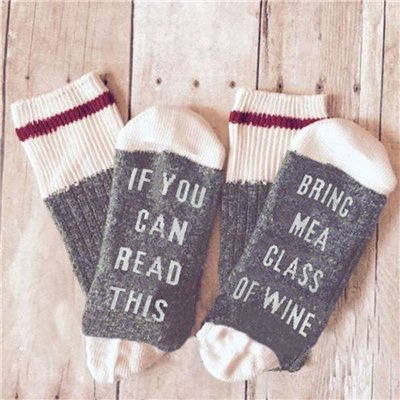 Custom wine socks If You can read this Bring Me a Glass of Wine Socks autumn spring fall 2018 new Dobby Halloween Sock