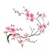 CUTEHILL Iron on Patches, Flower Applique Patches, Embroidery Patches, Big Pink Plum Blossom Embroidery Applique, 14.1