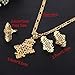 Ethiopian Cross Pendant Earring Ring Necklace Set 24k African Gold Corss Symbol Jewelry Set