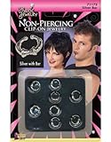 Fake Punk Gothic Silver Clip-on Costume Earring Lip Ring Body Bar Hoop