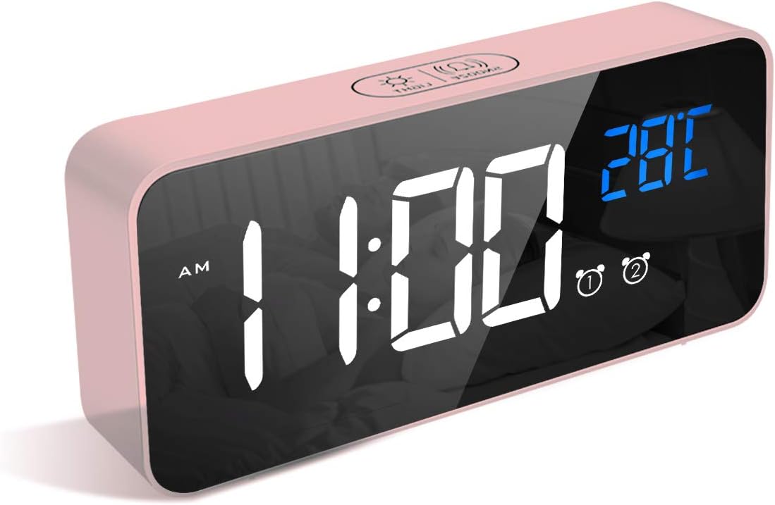 LATEC Réveil Numérique, Alarm Réveil LED avec Fonction Snooze, Charge