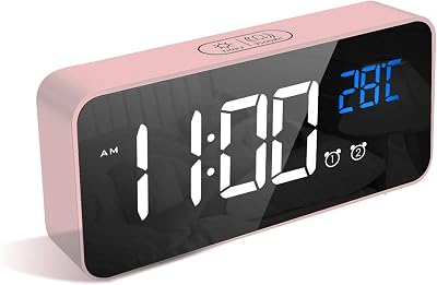 LATEC Digital Alarm Clock with LED Temperature Display Dual Alarm USB Charging