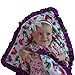 Snuggle Stuffs Baby Girls Reversible Minky Velboa Stroller Blanket (Choose Color) (Birds/Violet)