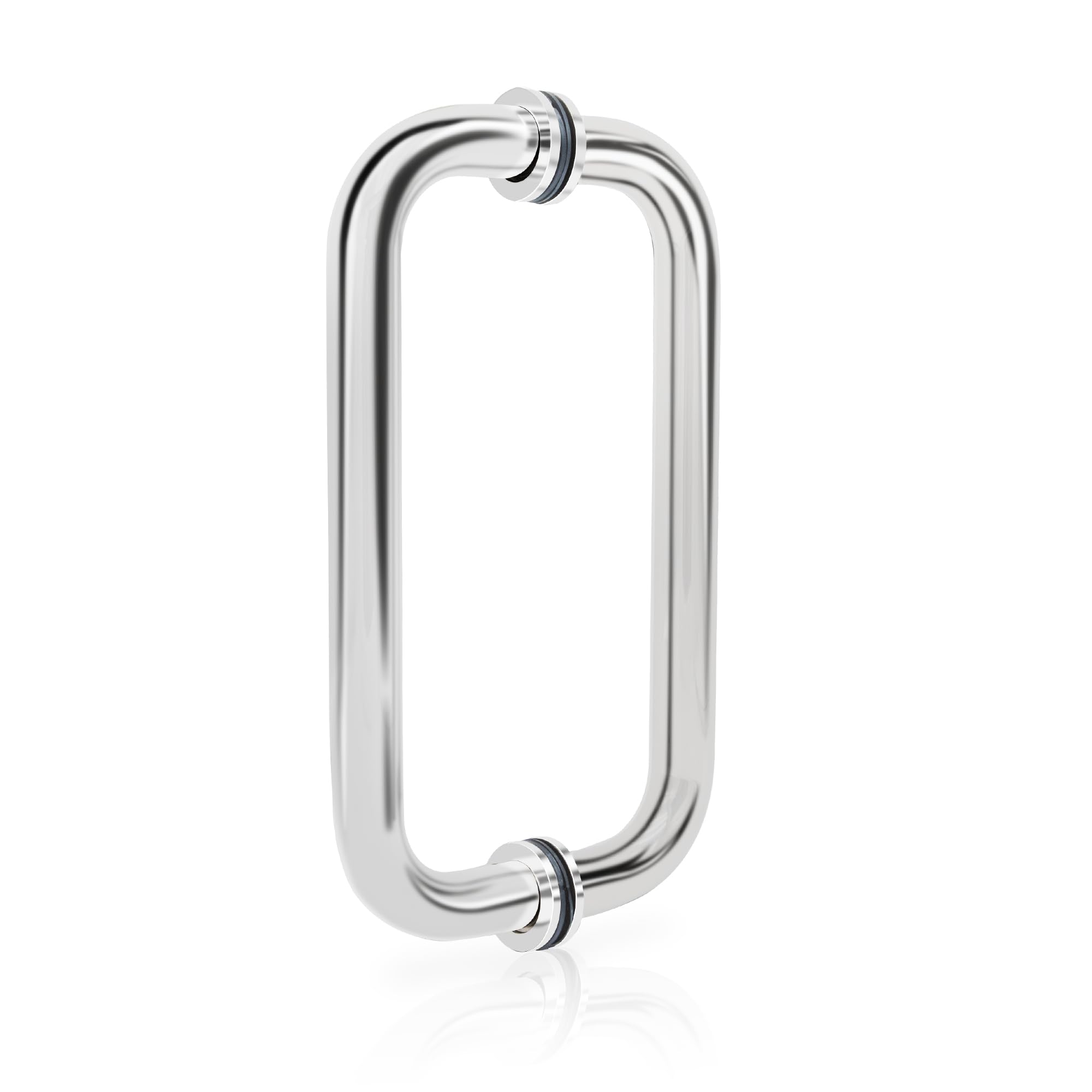 Photo 1 of CKB 8" Shower Door Handle, Shower Glass Door Pull Back to Back Handle Compatible with 1/4" to 1/2" Thickness Glass for Frameless Shower Doors, Chrome Finish with 304 Stainless Steel