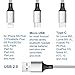 Multi Charger Cable, 4ft 3 in 1 Universal Nylon Braided Multiple USB Fast Charging Cord with Micro USB/Type C Connector Compatible with Phone 7Plus/Galaxy S8 and More-Silver