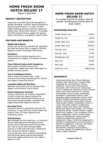 blue seal show hutch deluxe extruded rabbit feed