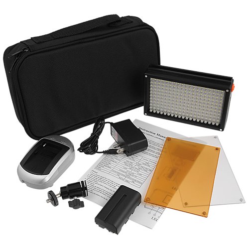 Fotodiox Pro LED 209A, Photo / Video Dimmable LED Light Kit, 1x Sony type Battery, Color Temperature 5600K, + Tungsten Gel, Fits Canon EOS 40D, 50D, 60D, 7D, 5D, Mark II, III, 1D, 1Ds, Mark II, III, IV, 1DC, 1Dx, Rebel T2i, T3, T3i, T4, T4i, C300, C500