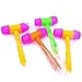 LOVEINUSA Hammer Squeaky Toy, 4 PCS Plastic Gavel Squeaky Toy Carnival Clown Hammer with Whistle Assorted Color April Fools Day Jokes