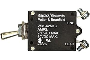 TE CONNECTIVITY/POTTER & BRUMFIELD W31-X2M1G-5 Circuit Breaker, Thermal, 1P, 250V, 5A