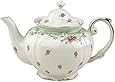 Gracie China by Coastline Imports Vintage Green Rose Porcelain 5-Cup Teapot