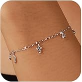 SUYACS 925 Sterling Silver Star Moon Cross Bracelets for Women Dainty 14K Gold Plated CZ Crescent Link Bracelet Christian Religious Friendship Charm Chain Jewelry Birthday Gifts to Daughter