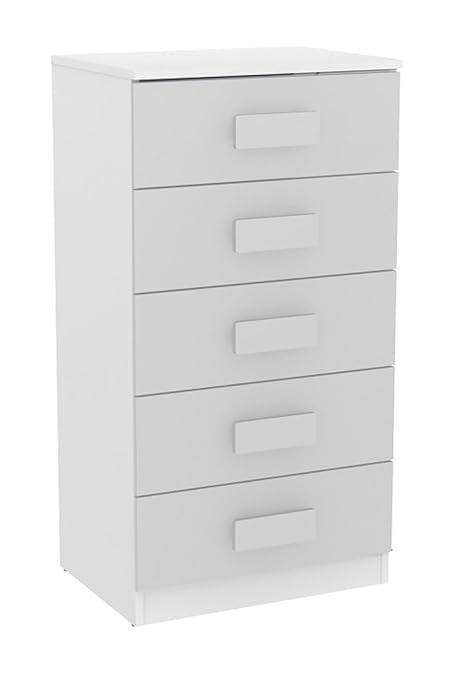 Pegane Children S Chest Of Drawers With 5 Drawers White Grey 54 6