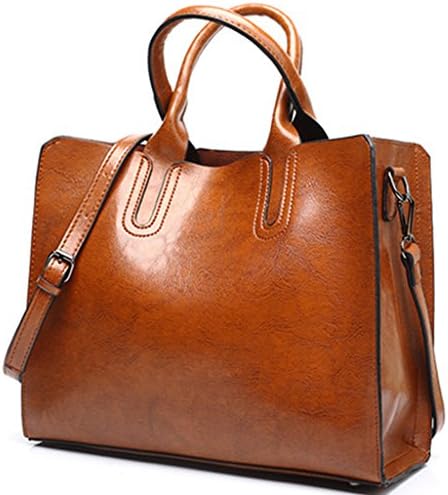 Womens Top Handle Satchel Handbags Shoulder Bags Tote Purse (Brown)