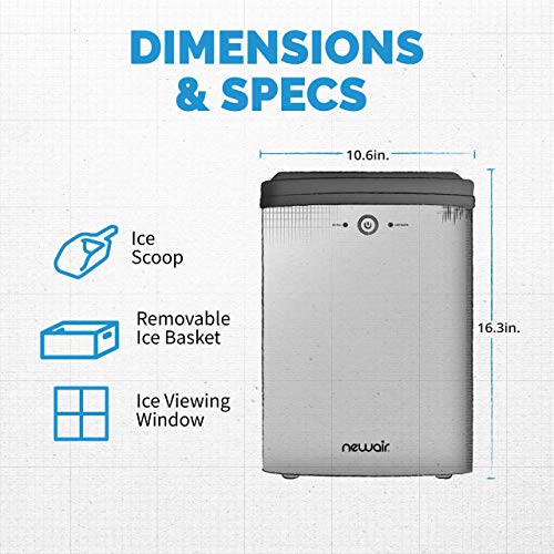 Newair Nugget Ice Maker, Sonic Speed Countertop Crunchy Ice Pellet