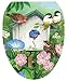 Toilet Tattoos, Toilet Seat Cover Decal,Blooming Birdhouse, Size Elongated