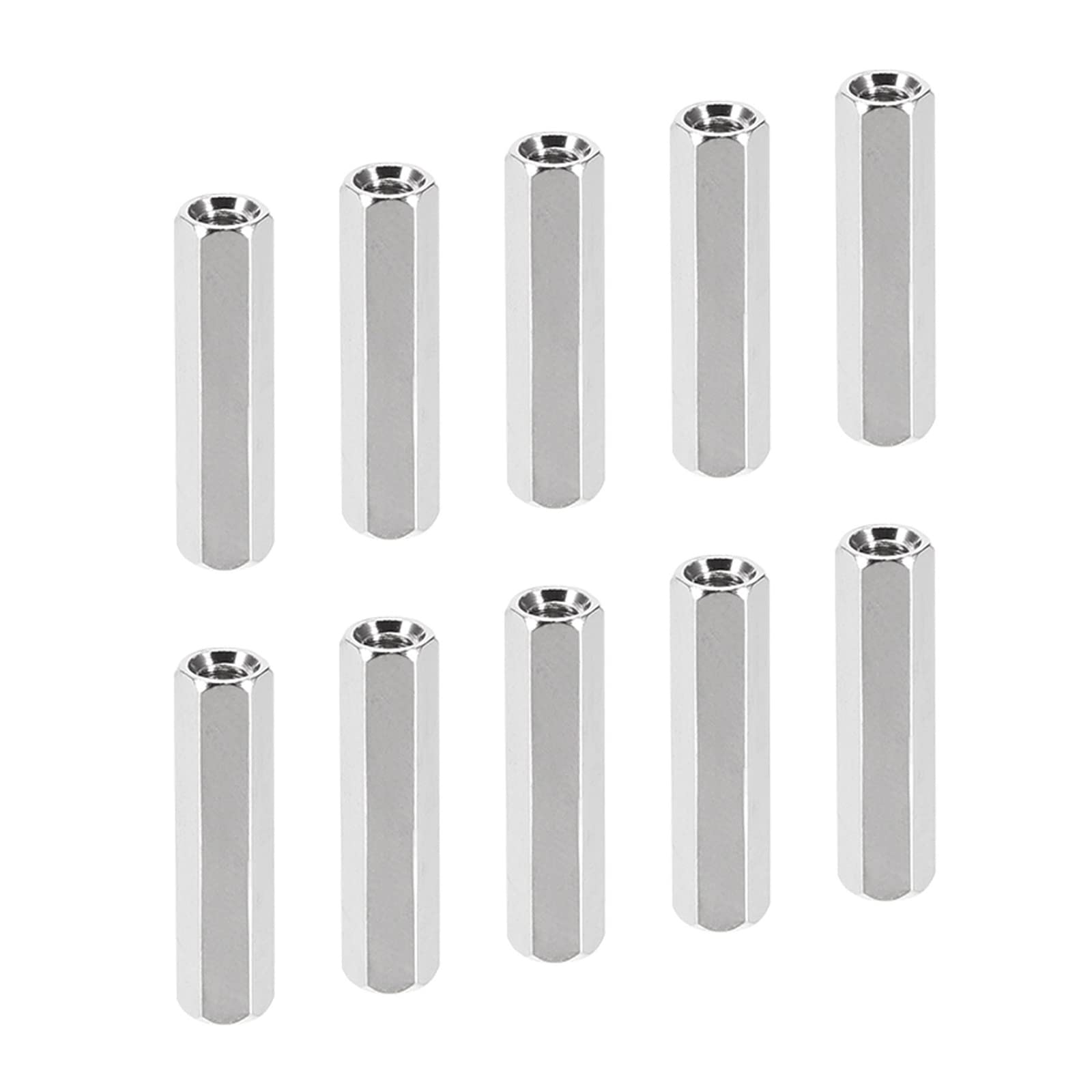 YOKIVE 10 Pcs M3 Spacers, Brass Hex PCB Standoffs Nuts, Keep Height Consistent, Great for Motherboard, Circuit Board, Electronics (Silver Tone, 20mm)