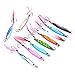 Aorace 10pcs Hard Metal Jigs Diving Sea Fishing Lures Minnow Popper Baits Tackle Crankbait Saltwater Freshwater Lures with Feather