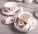 Bone China The butterfly lingers over the flower Printed Ceramic Porcelain Tea Cup Tea Set With Lid And Saucer,Coffee Set of 15