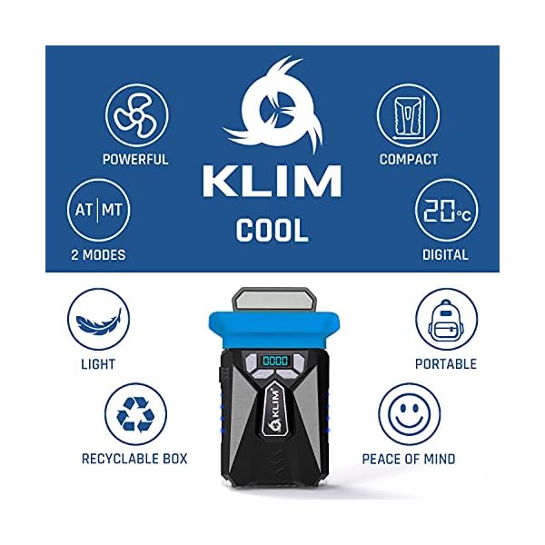 KLIM-Cool-Universal-Gaming-Laptop-PC-Cooler-High-Performance-Fan-for-Fast-Cooling-Action-USB-Hot-Air-Extractor-New-2021-Version-Blue KLIM Cool Laptop Cooler Fan - NEW 2023 - Innovative Portable Cooling Design with Display - External Gaming Cooler - High…