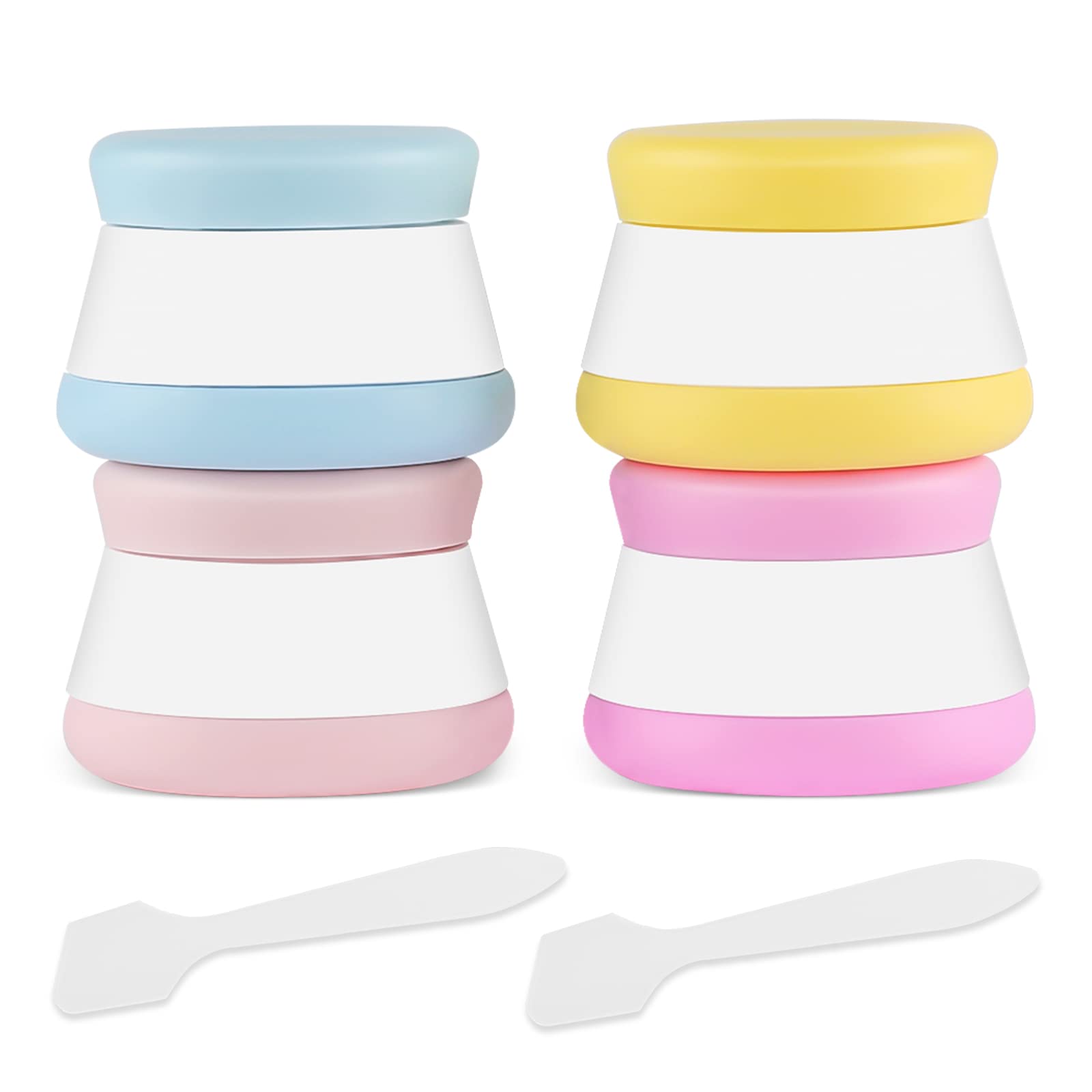 Opret 4 Pcs Silicone Travel Pots for Toiletries, 20ml Leak Proof Travel Containers TSA Approved BPA Free Cream Pots Travel Essentials for Lotions, Cosmetic and Toiletries