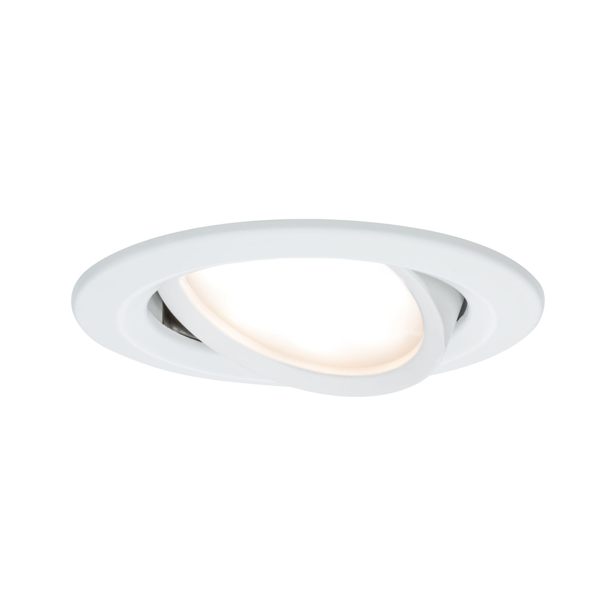 Paulmann 93876 Premium Recessed Light Set Coin Slim dimmable Round swiveling LED 1x6.8W 2700K 230V 51mm WHI matt/alu