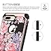 iPhone 8 Plus Case, iPhone 7 Plus Floral Case,DUEDUE Protective 2 in 1 Shockproof Slim Synthetic Leather Girly Hard PC Back TPU Bumper Case for iPhone 8 Plus/7 Plus Art Flower for Women/Girl,Rose Gold