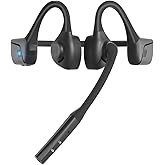 BANIGIPA Bluetooth Headset with Microphone, Open Ear Headphones with Mic, Noise Cancelling Bluetooth Headphones for Phone Computer, Wireless Headset Multipoint Connection & Mute Button for Working-16H