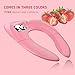 Folding type auxiliary toilet seat Child's portable toilet seat with carrying bag Travel Outside toilet training (Pink)
