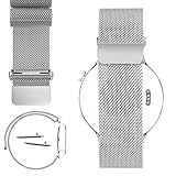 Huawei Watch Band, No1seller 18mm Magnetic Milanese Loop Stainless Steel Magnet Closure Lock Bracelet Strap Band Watch Band For Huawei Watch 2015 (Silver)
