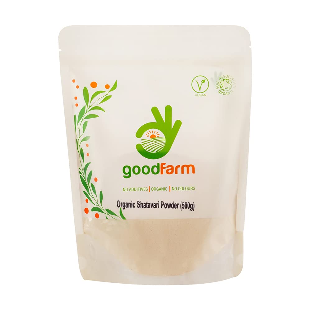 goodFarm Organic Shatavari Powder 500g - Certified Organic, Superfood, Adaptogenic herb, Immunity Support, Vegan, Ayurveda