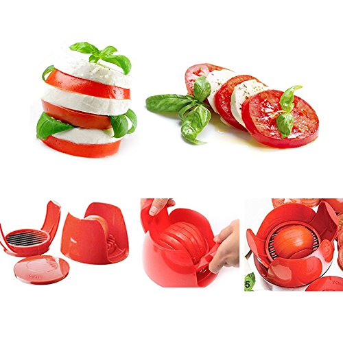 Tomato Cutter, Tomato Slicer, Mozarella Slicer,Multifunctional Tomatoes Slicer, Onion Chopper Fruits Vegetables Cutter For Kitchen Tools（Red） - Thumbnail 2