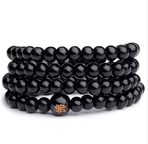 108 0.6cm Black Prayer Beads Tibetan Buddhist Friendship Bracelet