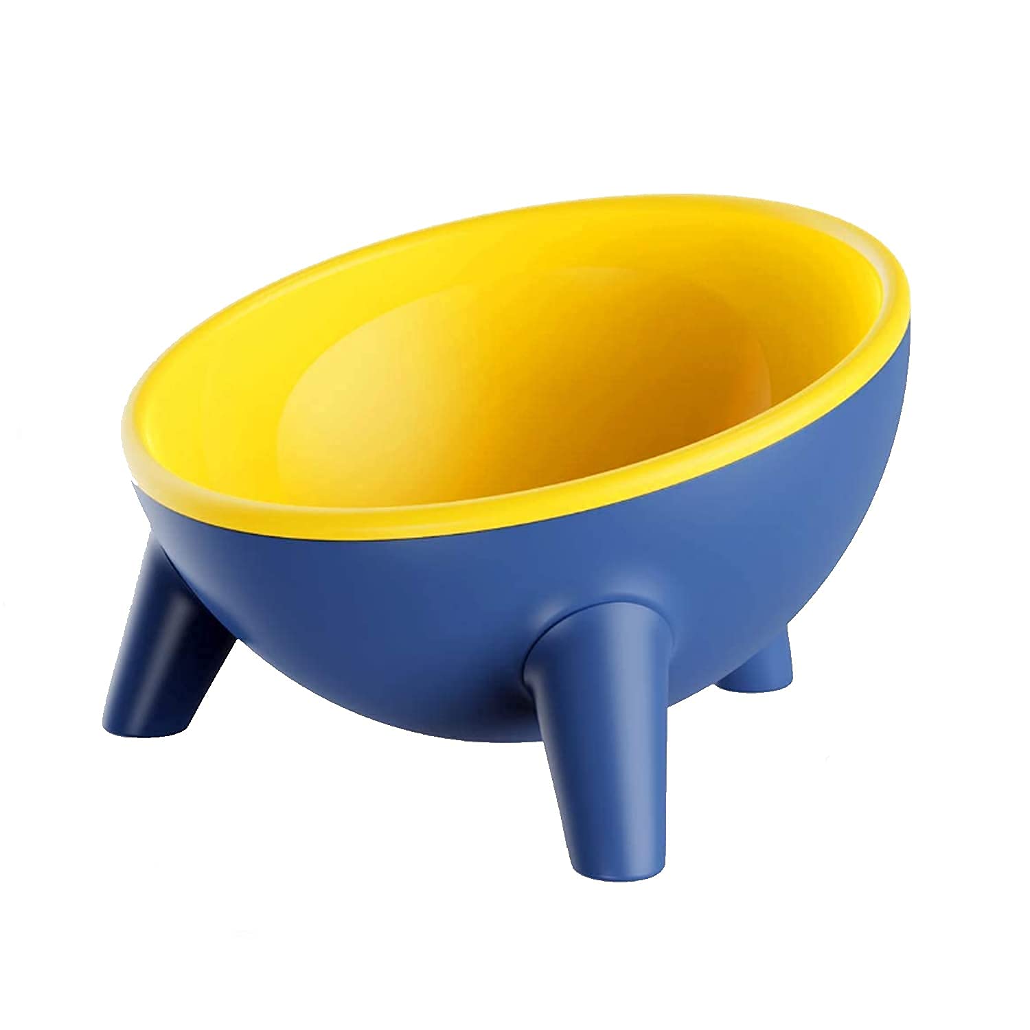Cat Bowls ,15°Tilted Platform Double Bowl Protect The Cervical Spine Cat Feeder Cat Feeding Bowl Raised With Stand , Anti-Skid&Anti-Spill , Durable